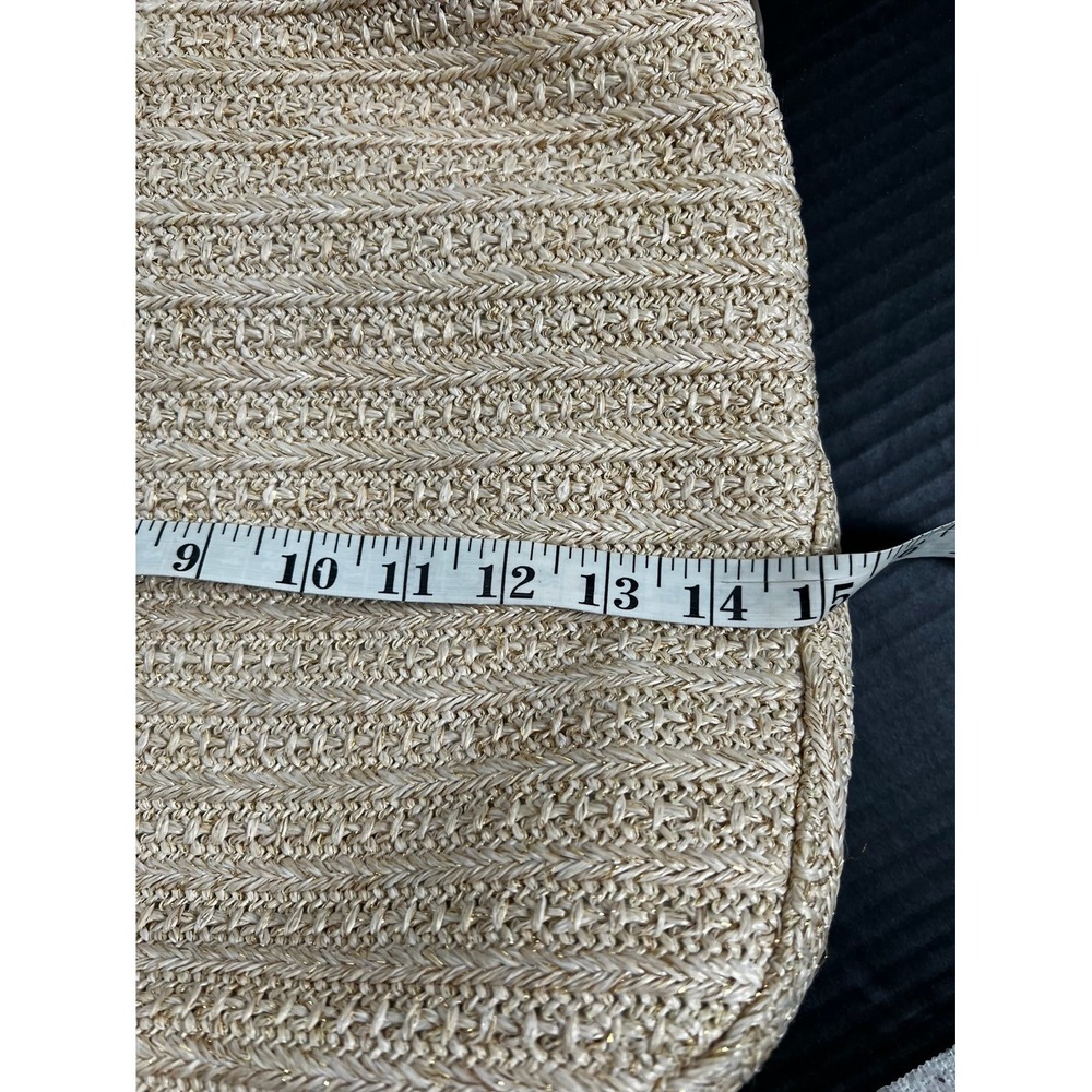 Stella And Dot Ellie Hobo Bag Retired Metallic/Straw Crossbody 2 Way Strap NEW - Picture 3 of 9